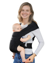 KIDIRA newborn carrier with ergonomic cross-back design for secure, comfortable wear from day one.