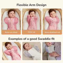 KIDIRA wide-hem swaddle supports natural hip movement for comfortable sleep.