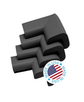 KidKusion corner cushion on USA-made furniture edge for safe homes.