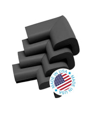 KidKusion corner cushion on USA-made furniture edge for safe homes.