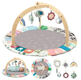 KIDL Baby Play Gym Mat with tummy-time focus supports early neck and upper body awareness.