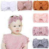 Kidocheese baby headbands with bows on elastic for gentle all-day comfort.