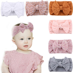 Kidocheese baby headbands with bows on elastic for gentle all-day comfort.