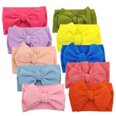KIDOCHEESE big bows headband with elastic band offering comfy fit for newborns and kids