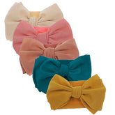 KIDOCHEESE hairband 5-pack bows for newborns and toddlers, effortless styling.