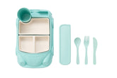 Kids Garden car plate with removable compartments for organized meals.