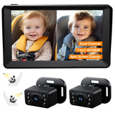 Kidsneed dual cameras monitor rear seats for two kids on the road