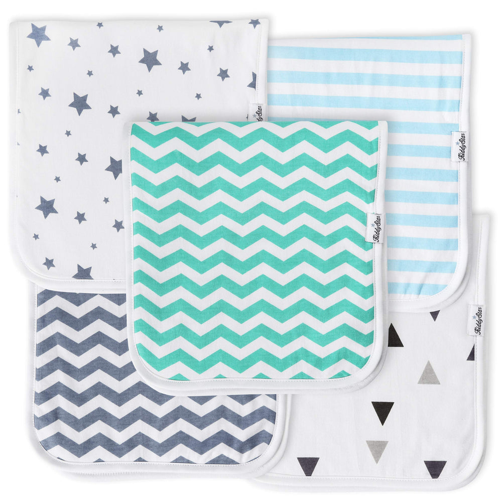 KiddyStar organic cotton burp cloth close-up showing soft fabric for baby skin