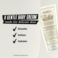 Kiehl's Baby Cream texture featuring Shea Butter for suppleness.
