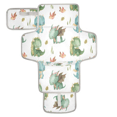 Kigai Cute Dragon changing pad open with soft pillow and pockets for essentials