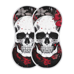Kigai Flower Halloween Sugar Skull burp cloth front shows soft cotton for gentle care