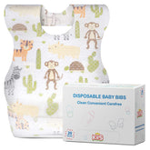 KIIS disposable baby bib with animal design for mess-free meals