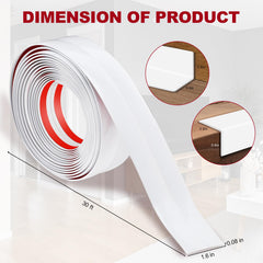 Kikerike peel-and-stick corner trim on white surface for quick protection