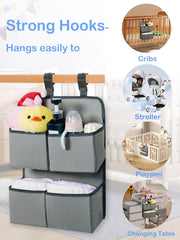 KIKJOK-crib-hanging-diaper-stacker keeps baby supplies accessible during quick diaper changes.