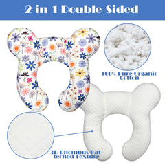 Kimitimi travel pillow for kids 2-8 Flower C helps nap comfortably