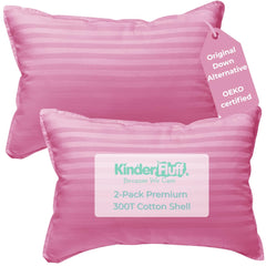 Kinder Fluff mini toddler pillow pack front view shows two soft pillows for nap time