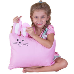 Kinder Fluff pink pillowcase 13x18 shows bright, kid-friendly color