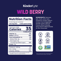 KinderLyte PreMax prebiotics label highlights gut-friendly hydration support