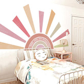 Kingarch Rainbow Sun Wall Decal four-strip design for bold, color-fast wall decoration.