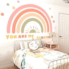 Kingarch rainbow wall decal panel closeup showing vibrant color strips to brighten walls