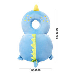 KingCheer blue dinosaur back protector, side angle shows slim, lightweight fit.