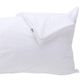 Kingnex feather-proof pillow protector blocks feathers for comfortable sleep.