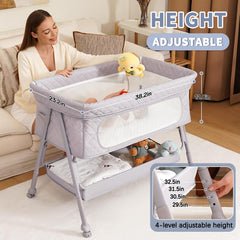 Kiniew bassinet height-adjustment aligns with your bed for nighttime access.