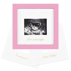KINLINK baby sonogram frame with plexiglass cover and wood border for lasting keepsakes.