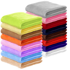 Kinlop 16-pcs fuzzy baby blankets bulk bundle in bright colors for versatile care.