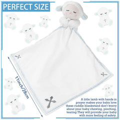 Kinlop baptism lamb toy blue blanket, a soft friend for newborns during naps.