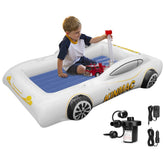 KINMAC inflatable toddler travel bed with guardrails for safe sleep.