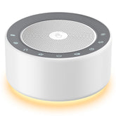 Kipcush white noise lamp front view with soft glow for bedtime.