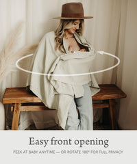 Organic cotton muslin fabric keeps baby comfortable and mom cool.