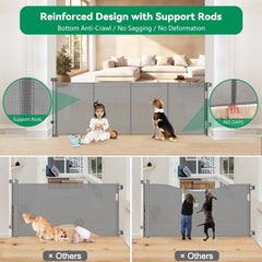 KISKIZ reinforced retractable gate with baseboard fit for safe installation along skirting