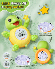 KISSONE auto on/off bath thermometer activates in water for effortless use.