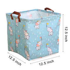 KIUATSJR square canvas storage bin pattern closeup shows linen-canvas texture
