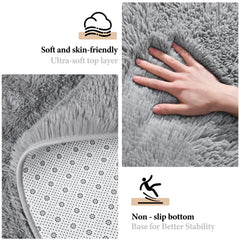 KIXINWA round rug with non-slip rubber backing for safer spaces