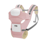 KIYUMI baby carrier demonstrates ergonomic M-position for hip support.