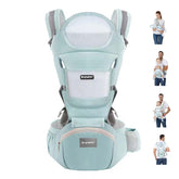 KIYUMI StarskyBlue hip-seat carrier promoting close, comfortable babywear