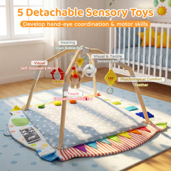 Kizfarm 49x49 inch mat provides ample space for play and tummy time.