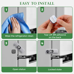 KIZZHISI lock ready for tool-free installation on a cabinet or fridge