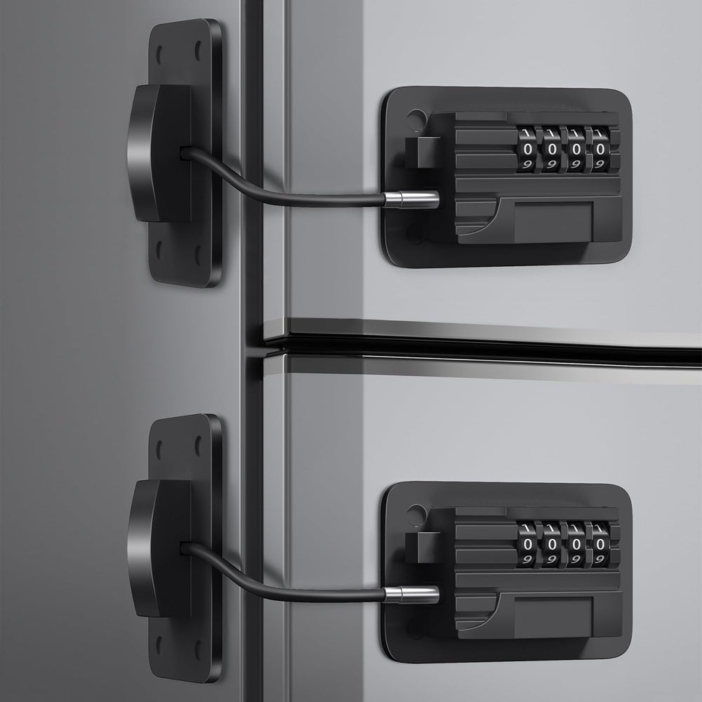 KIZZHISI fridge lock 2-pack secures access without drilling, ideal for renters.