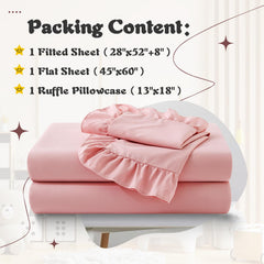 KKJIAF fitted sheet in light pink with secure elastic edge for snug fit.