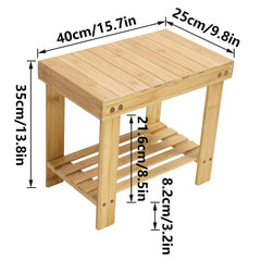 KKTONER natural bamboo bathroom bench with smooth finish and warm color