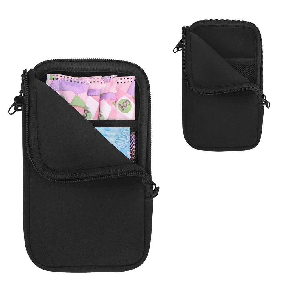 Klawdsky tampon holder purse front view, discreet storage for feminine products on the go.