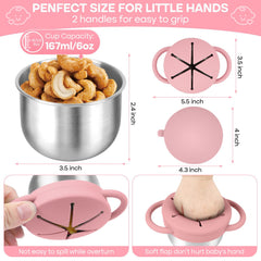KLCKH 2-pack snack cups with dual handles for toddler grip