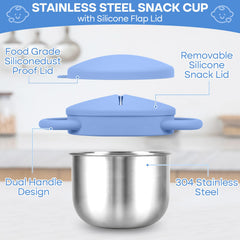 KLCKH snack cups spill-proof lid image illustrates leak prevention in bags