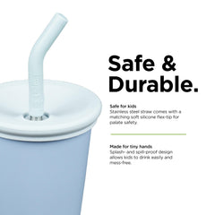 Klean Kanteen 10oz Kid's Cup with Straw Lid, close-up of lid highlights easy sipping.