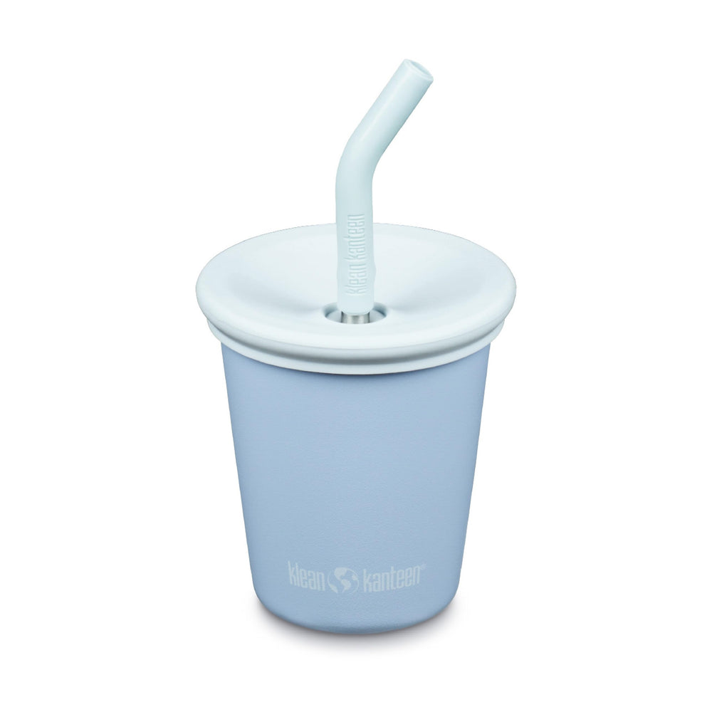 Klean Kanteen 10oz Kid's Cup with Straw Lid, straw-lid close-up for easy on-the-go sipping.