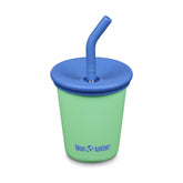 Klean Kanteen Kids Cup 10oz Spring Bud with Straw Lid, easy-to-hold for small hands.